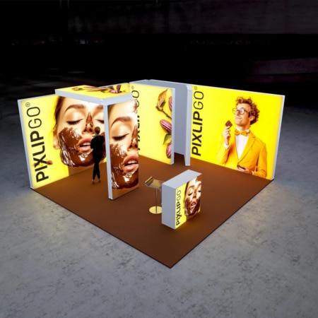PIXLIP GO Messestand Bridge S