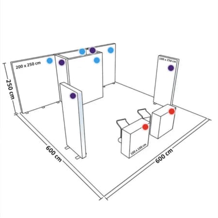 PIXLIP GO Messestand Mid Flex One - Reihenstand