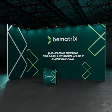 beMatrix Messestand Eckstand 21 m² 5 m