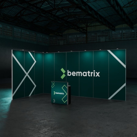 beMatrix Messestand Eckstand 18 m² 3 m