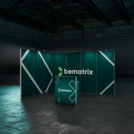 beMatrix Messestand Eckstand 12 m² 2,5 m