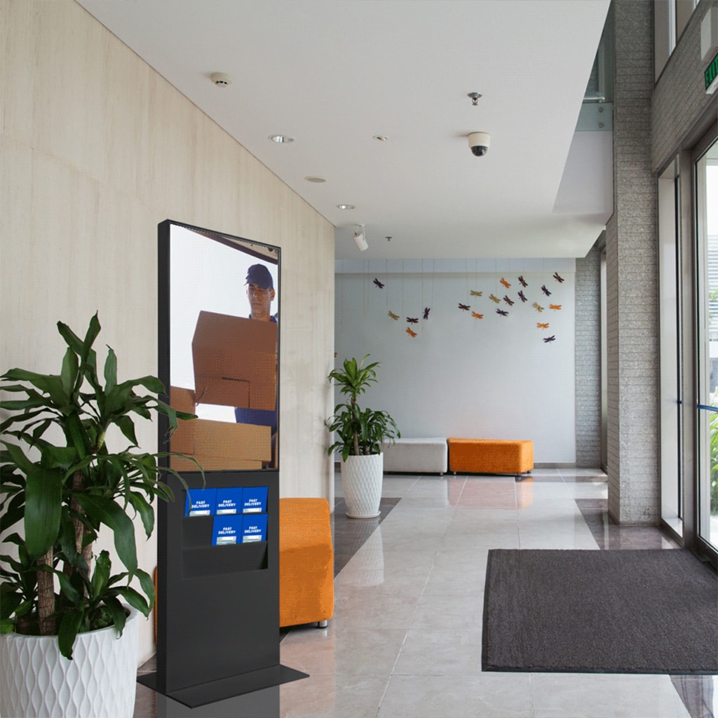 Smart Line Digitale Infostele mit Touch und Regal