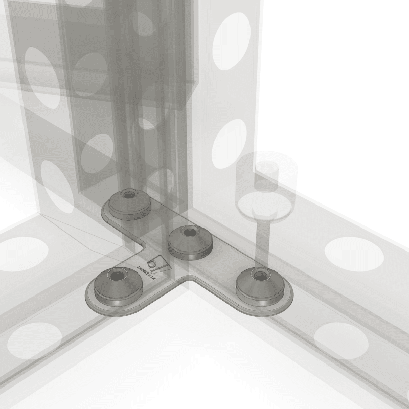 beMatrix T-Verbinderplatte 4 PIns